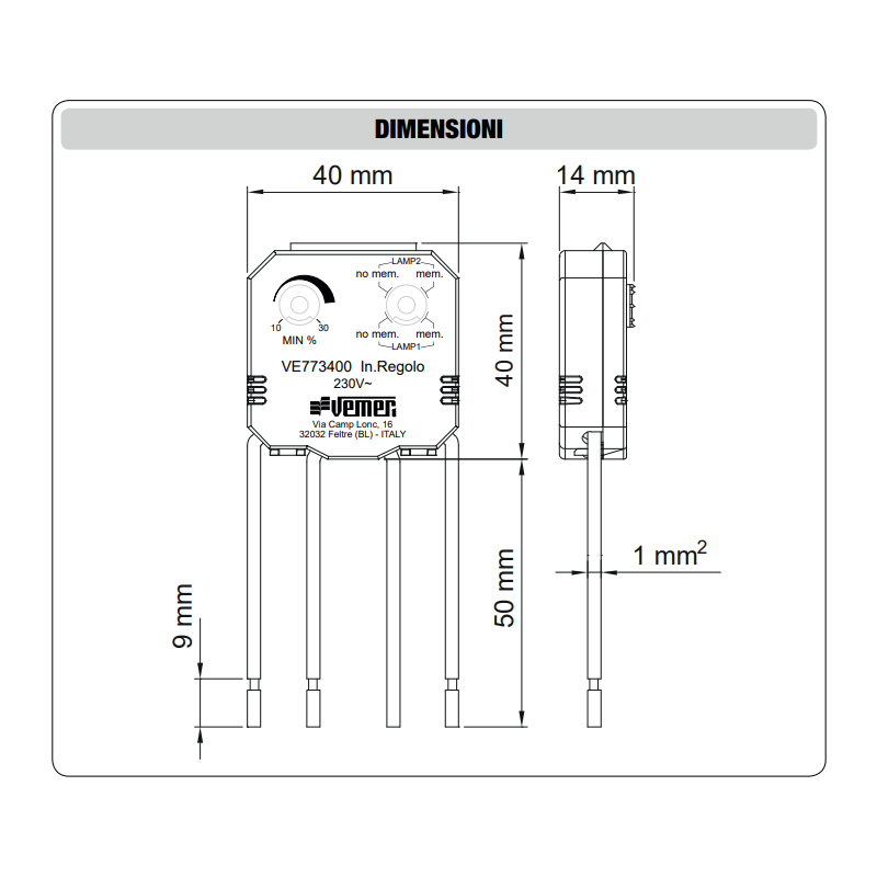Dimmer von retrofrutto Vemer IN.RECHENSCHIEBER für steuerungssysteme für lichter VE773400