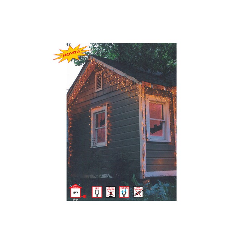 The tent in front of the Christmas Wimex ICICLE 192 LEDS with Flash cold white 4501921X