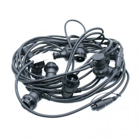 Girlanden-Kette Wimex mit 10 fassungen E27 farbe schwarz 4501650