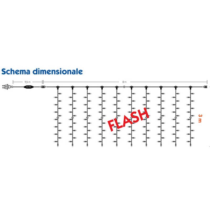 Zelt Professionelle Weihnachten Wimex 480 LED + 120 FLASH-weiß, kalt 4501127