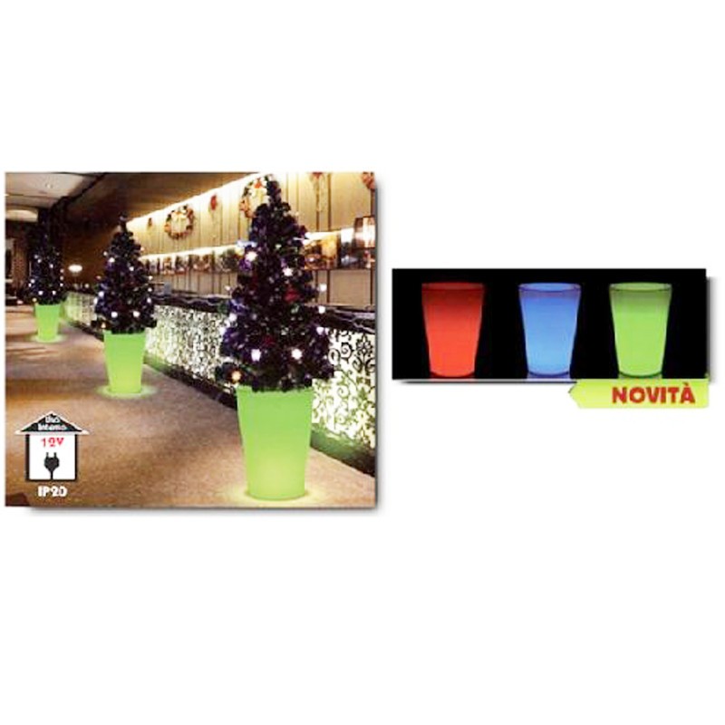 Albero di Natale con Vaso luminoso Wimex a LED RGB altezza 140 cm 4504127