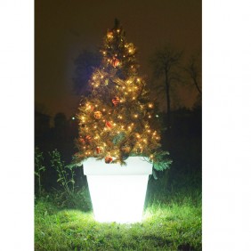 Albero di Natale con Vaso luminoso Wimex a LED RGB altezza 140 cm 4504127