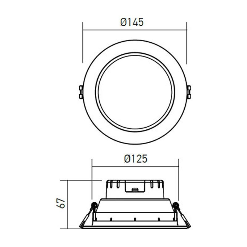 Projecteurs encastrés à LED Refaire 12W 3000K 90° IP44 forme ronde EV02WW