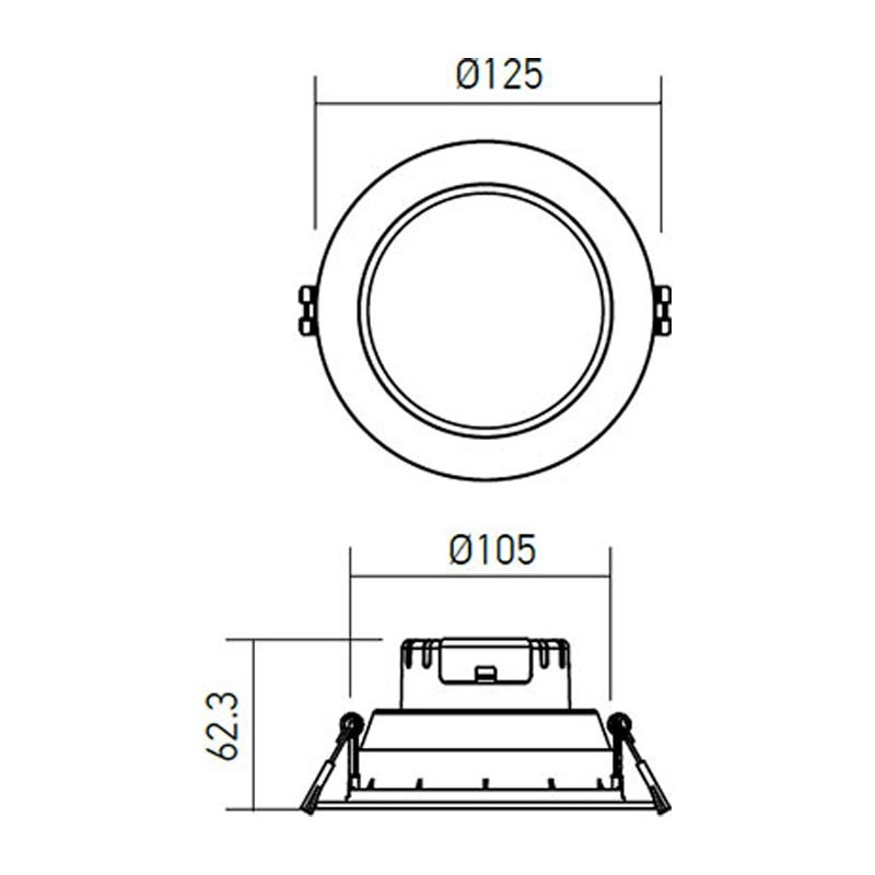 Foco LED empotrable Rehacer 8W 4000K 90° IP44 de la forma redonda EV01NW
