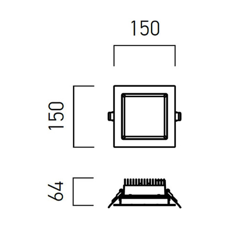 Led-strahler einbau LED-Redo-18W 3000K 90° IP44 quadratische form EVS02WW