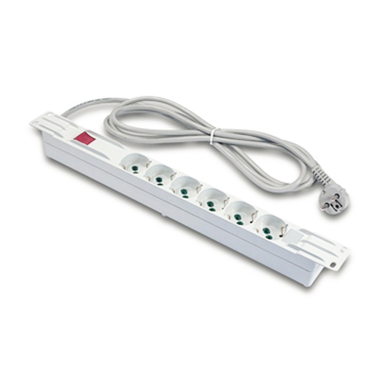 Barre de puissance en Rack Fanton, horizontal, 6 prises et interrupteur 23201