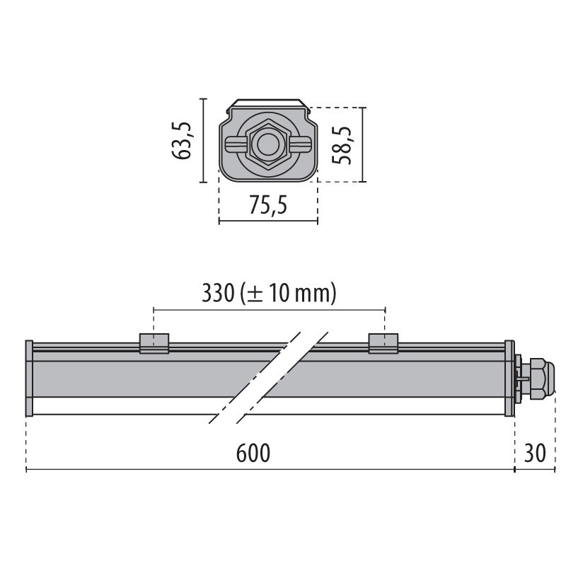 Ceiling light waterproof, LED Prism 18W 4000K 0.6 M 305948
