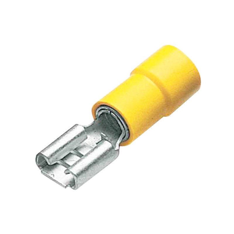 Cosses Faston Cembre femme 4mmq 6,3X0,8 100 pièces Jaune GF-F608