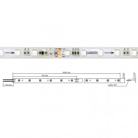 Strip LED Ledco 72W Multicolore RGBD 24VDC IP65 5 mètres SL72RGBD65