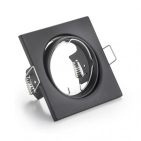 Faretto quadrato incasso orientabile Poliplast GU10 colore Nero 400619NE-GU10