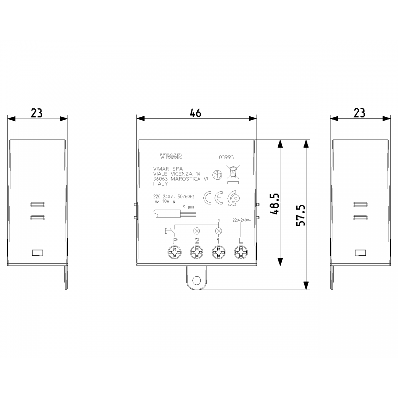 Module 4 séquences du relais d'impulsion Vimar Quid 10A 03993