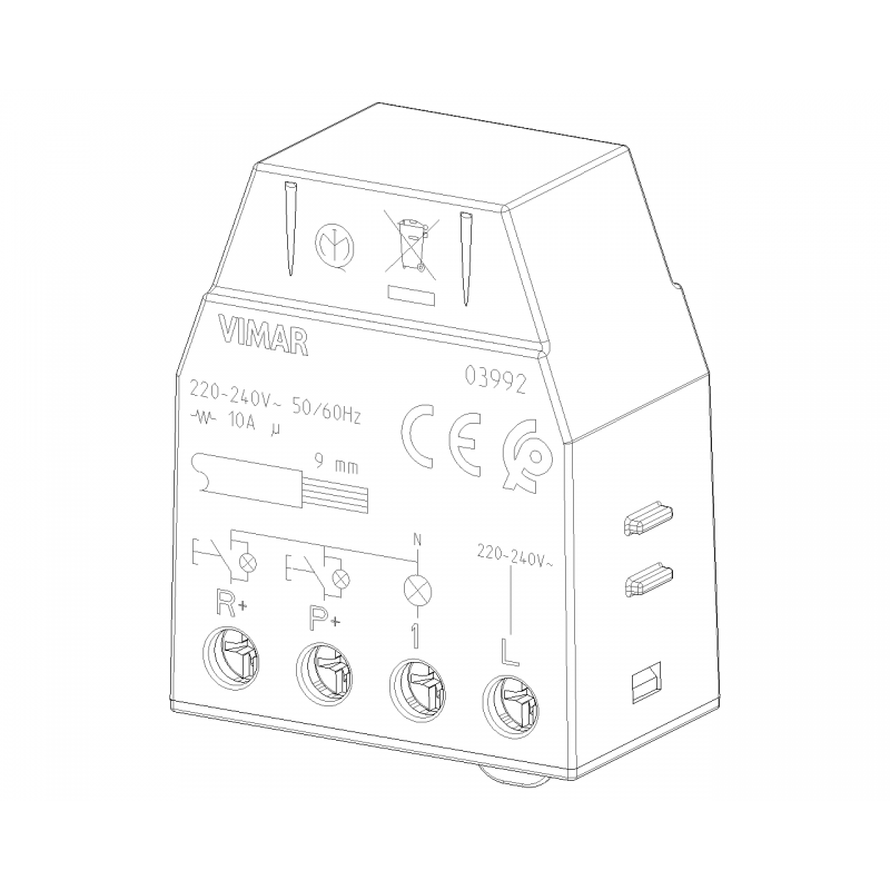 Module de relais d'impulsion Vimar avec remise à zéro Quid 10A 03992