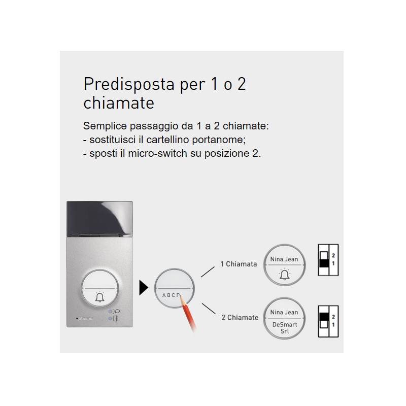 Kit Videocitofono Bticino CLASSE100 X16E WiFi 2 Fili monofamiliare 364614