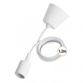 Colgante de plástico Wiva con conexión E27 1,2 m Blanco 31501114