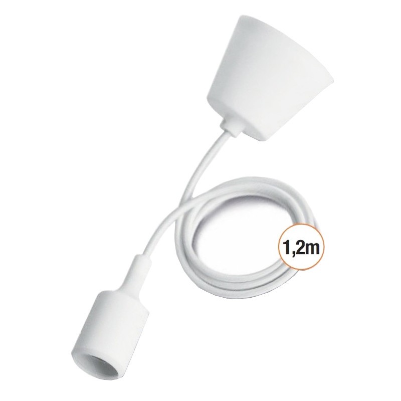 Wiva plastic pendant with E27 connection 1.2 m White 31501114