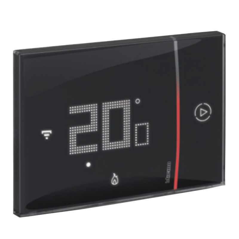 Thermostat Connecté Bticino WIFI SMARTHER 2 encastré Noir 230V XG8002