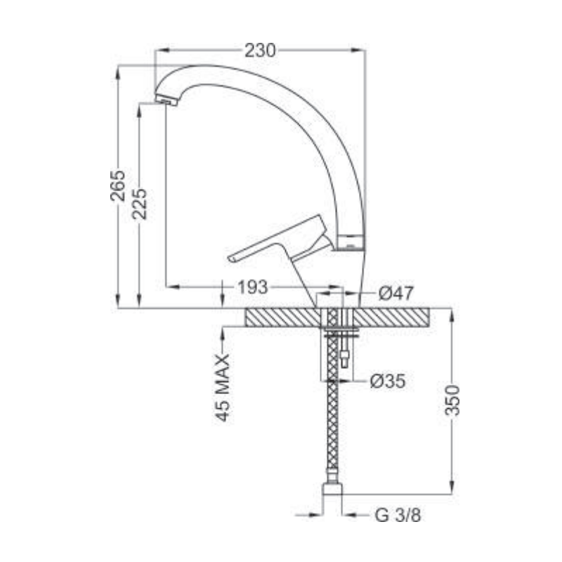 Single lever Sink mixer with lateral lever Teorema GOODLIFE GOLF 86526110041