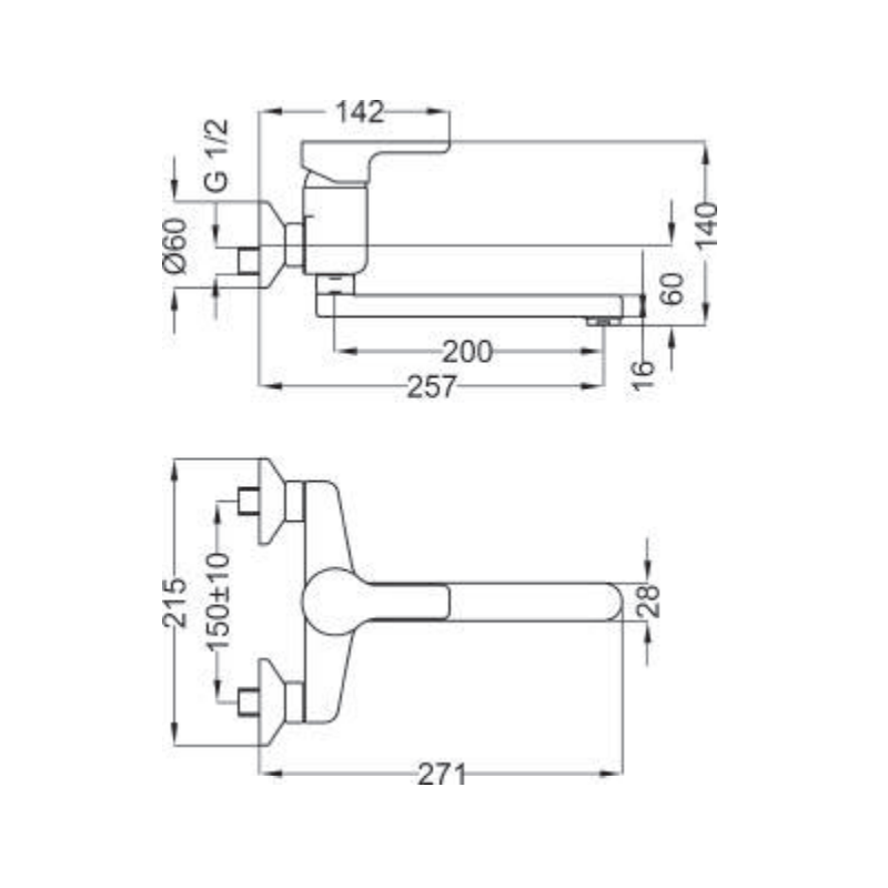 Single lever sink mixer wall-Teorema GOODLIFE Chrome 86500110041