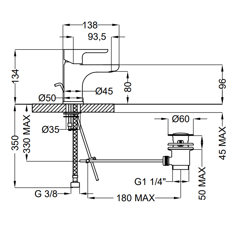 Miscelatore per Lavabo Teorema GOODLIFE Cromato 86301110X41