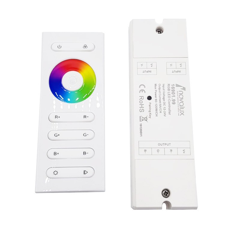 Controller RGB per LED Novalux con telecomando 12/24VDC 16901.99 Controller RGB per LED Novalux con telecomando 12/24VDC 16901.99