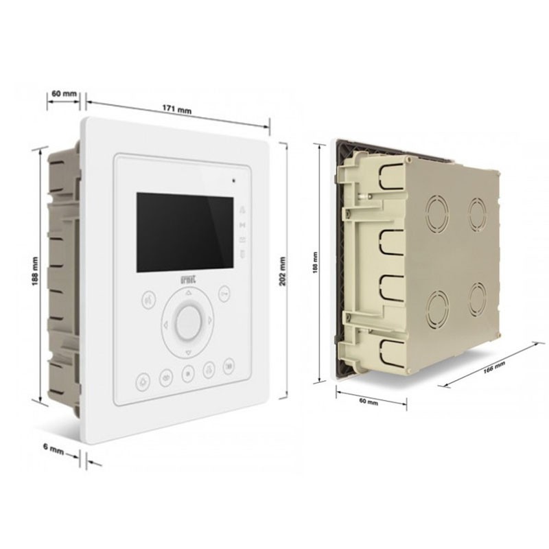 URMET 1716/60 - Box, encastrée avec cadre pour la vidéo porte téléphone AIKO