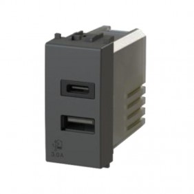 Presa USB 4Box 3.0A per serie Bticino LivingLight Antracite 4B.L.USB.30