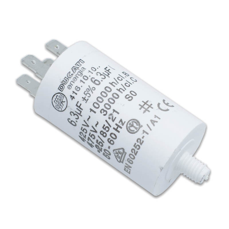 Capacitor Ducati 450V 6,3 UF with double Faston Tang 416101064.CU