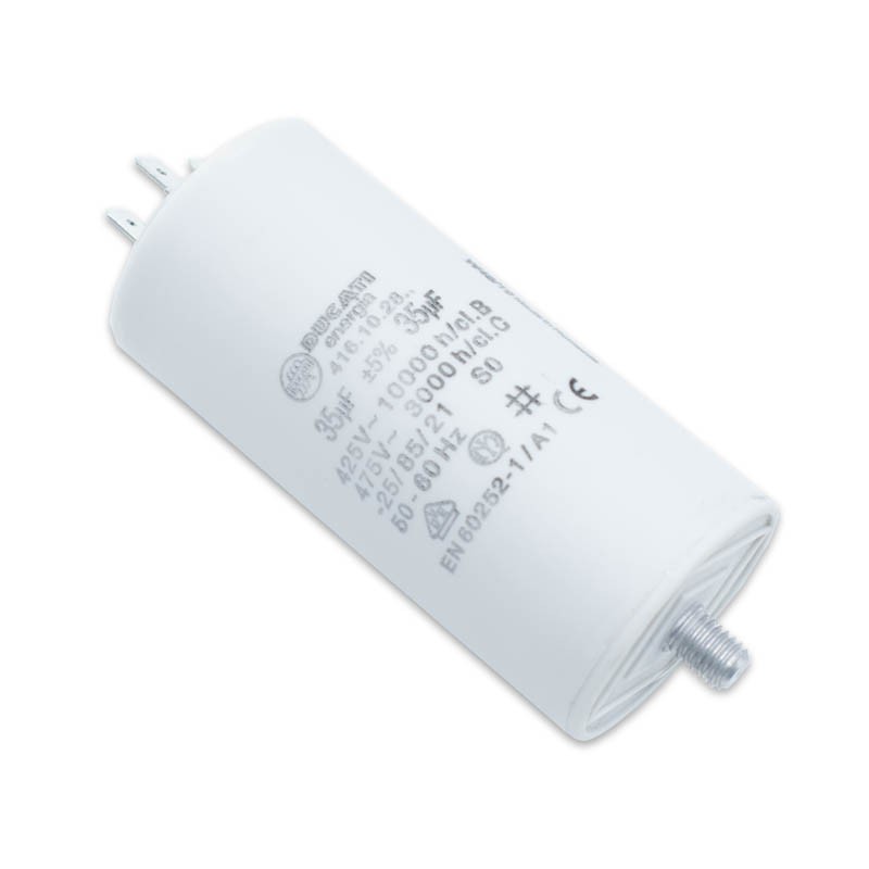 Capacitor Ducati 450V 35 UF with double Faston Tang 416102864.CU