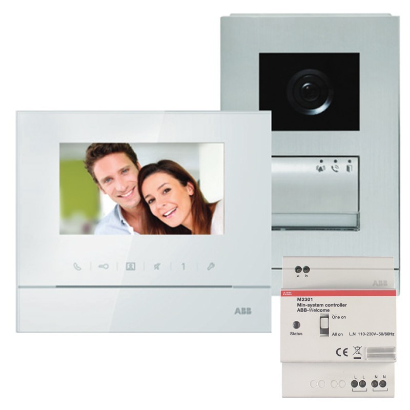 Abb Video-Türsprechanlagen-Kit für Einfamilienhäuser mit Bildschirm für Freisprecheinrichtung 4.3 WLK311B