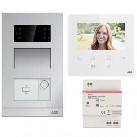 ABB Kit d'interphone vidéo à encastrer pour porte d'entrée unifamiliale avec Wifi WLK411B