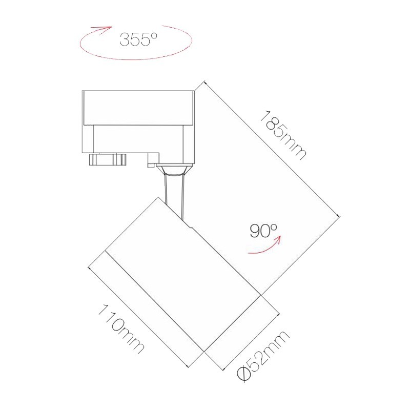 Beneito e Faure 9,5W LED-Schienenstrahler Drei Farben Schwarz 4438