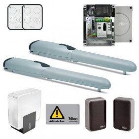 KIT puerta abatible de 2 hojas NICE WINGO hasta 2 metros 24V WINGO4024BDKCE
