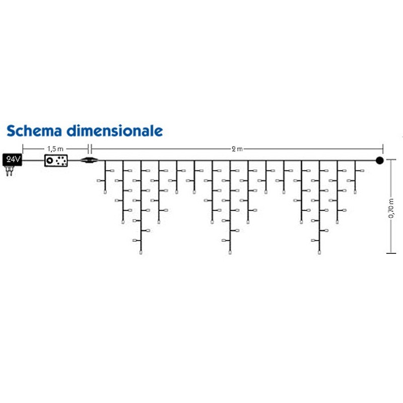 Cascata Natalizia Wimex ICICLE SNOWFALL con 96 LED Bianchi 4501920X