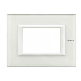Bticino Axolute Plaque 3 Modules Verre Blanc...