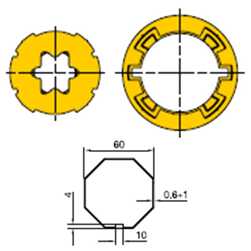 KIT Adapter for octagonal roller shutter motors 60 515.06000