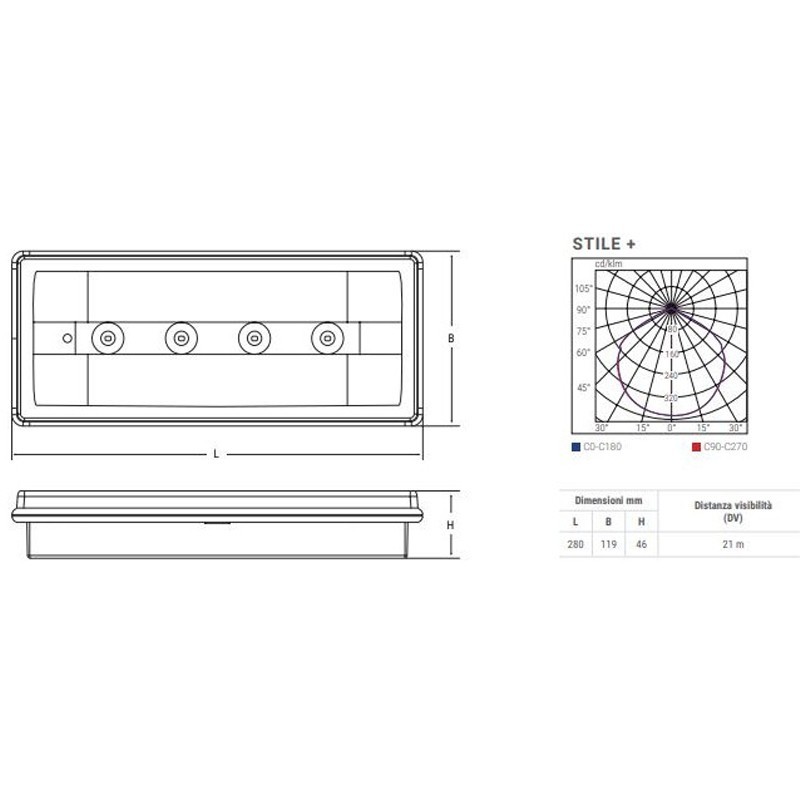 Notleuchte Beghelli STILE 11W SE/SA IP42 19500