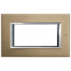 Bticino Axolute Plaque 4 Modules Titane Brossé...