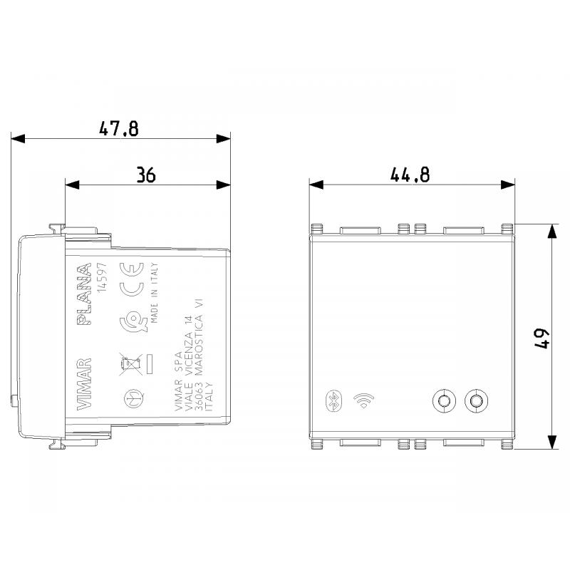 Passerelle connectée WIFI Vimar Plana IOT 2 Modules Blanc 14597