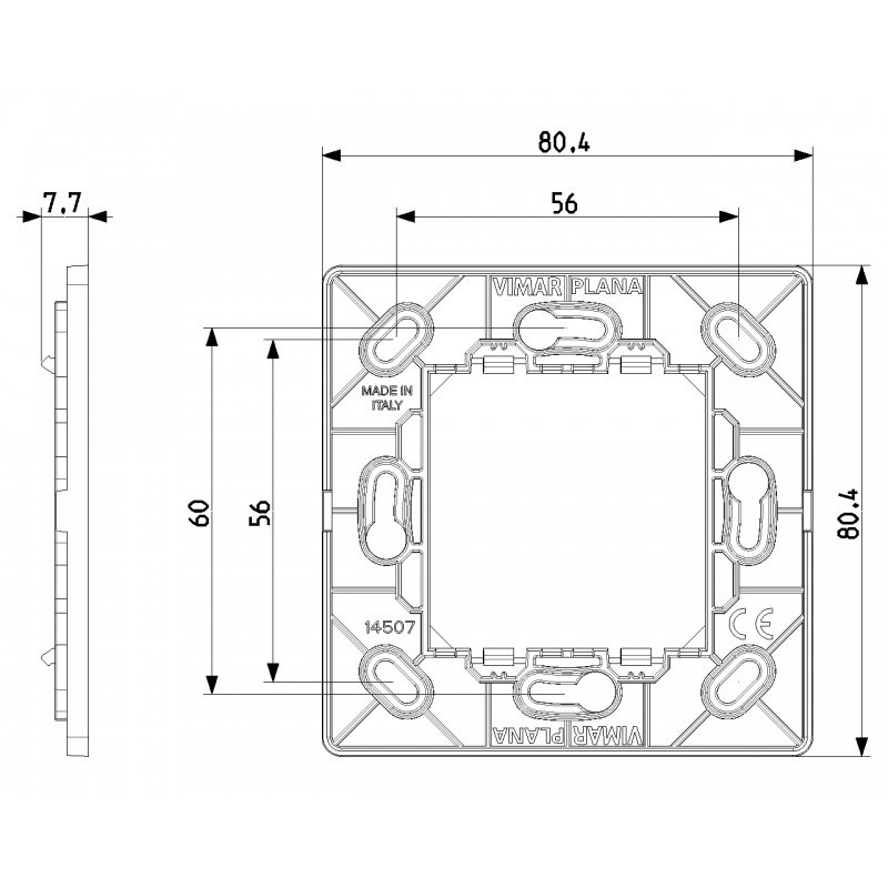 Supporto radio placca Vimar Plana 2 Moduli 14507