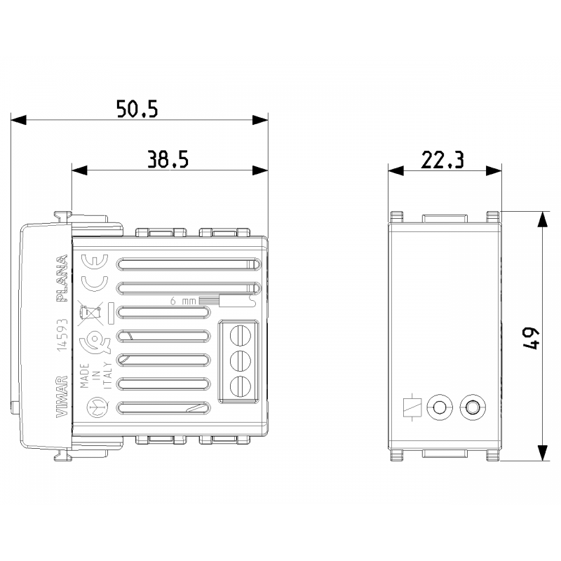 Actionneur connecté IoT Vimar Plana 16A Blanc 14593