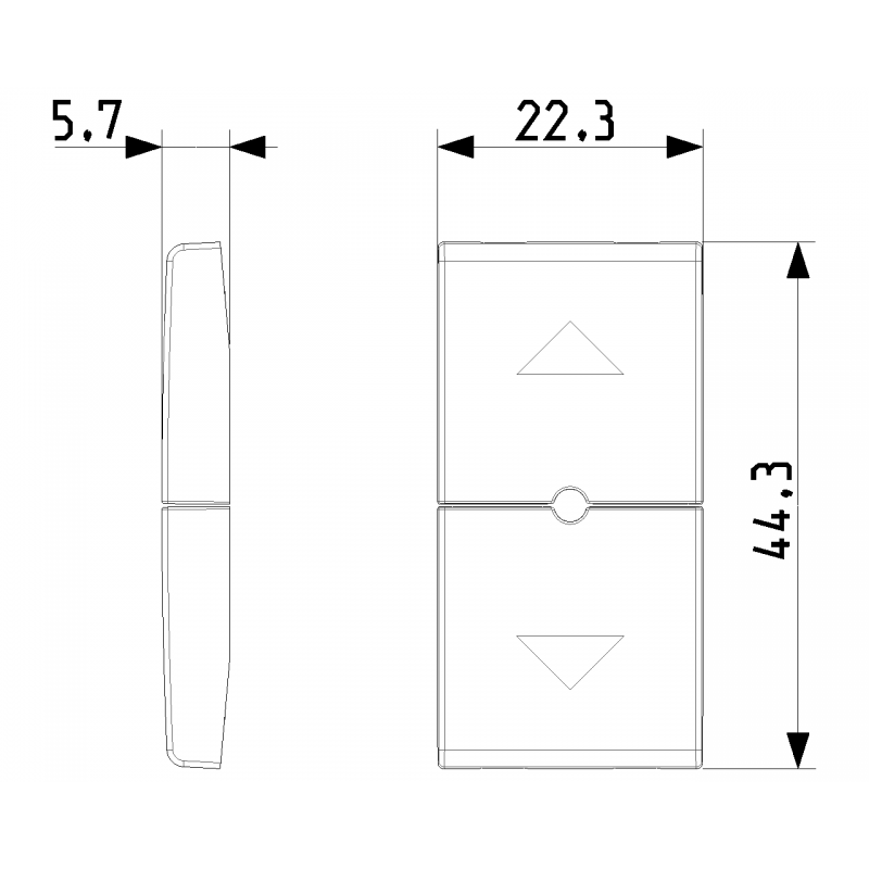 Two interchangeable half-buttons Vimar Plana 1 Module 14755.2