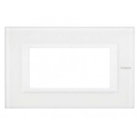 Bticino Placa Axolute 4 Módulos Vidrio Blanco...