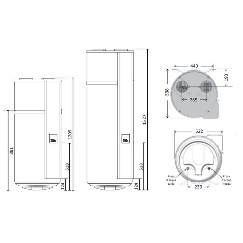 Atlantic Calypso VM 150 866015 Pompe à chaleur murale Chauffe-eau Atlantic Calypso VM 150 866015