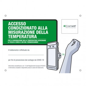 Signo de Comelit Advertencia de medición de temperatura 43700A