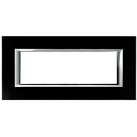 Bticino Axolute Placa 6 módulos Vidrio Negro...