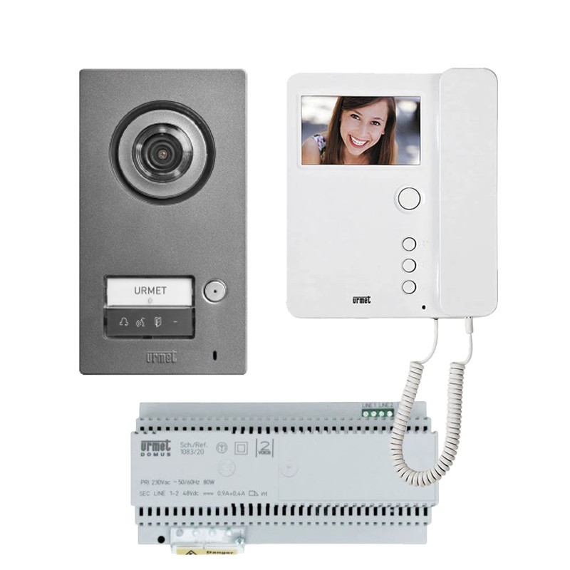 Urmet Single-family kit with Mikra2 and Mìro 1784/761 handset monitor
