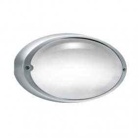 Lombardo ovale Wandleuchte Airy, grau E27 IP54...