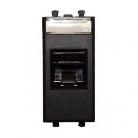 Daten-port, Ave-Tekla RJ45 CAT.6 UTP schwarz 1 modul 445027C6