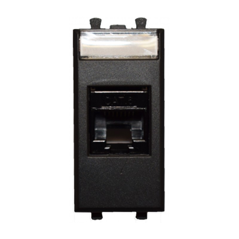 Prise de Données Ave Tekla RJ45 CAT.6 UTP couleur noire 1 module 445027C6