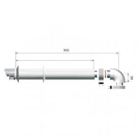 Kit scarico coassiale Ariston l 1000 orizzontale 60/100 3318073